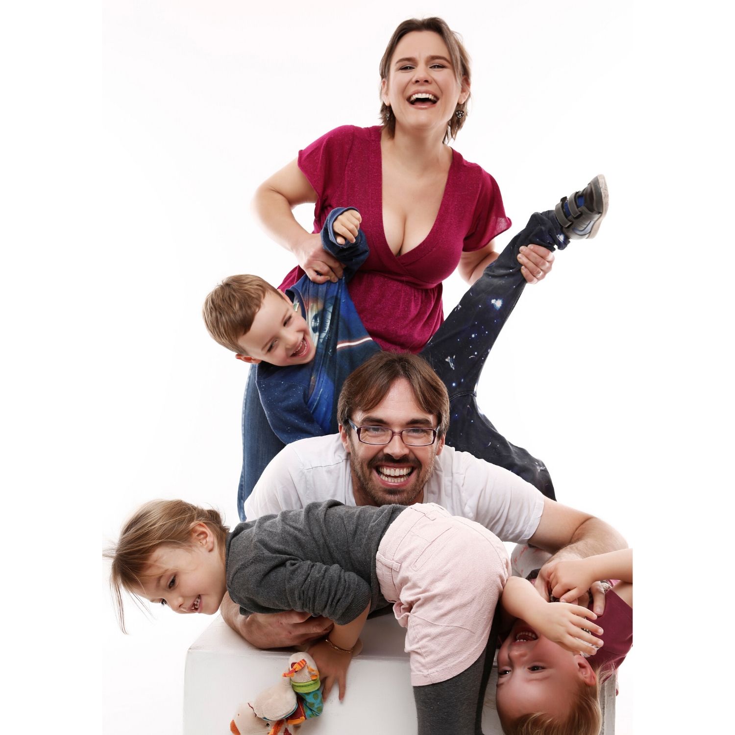 Séance photo famille pleine d'énergie, Studio Lenoir